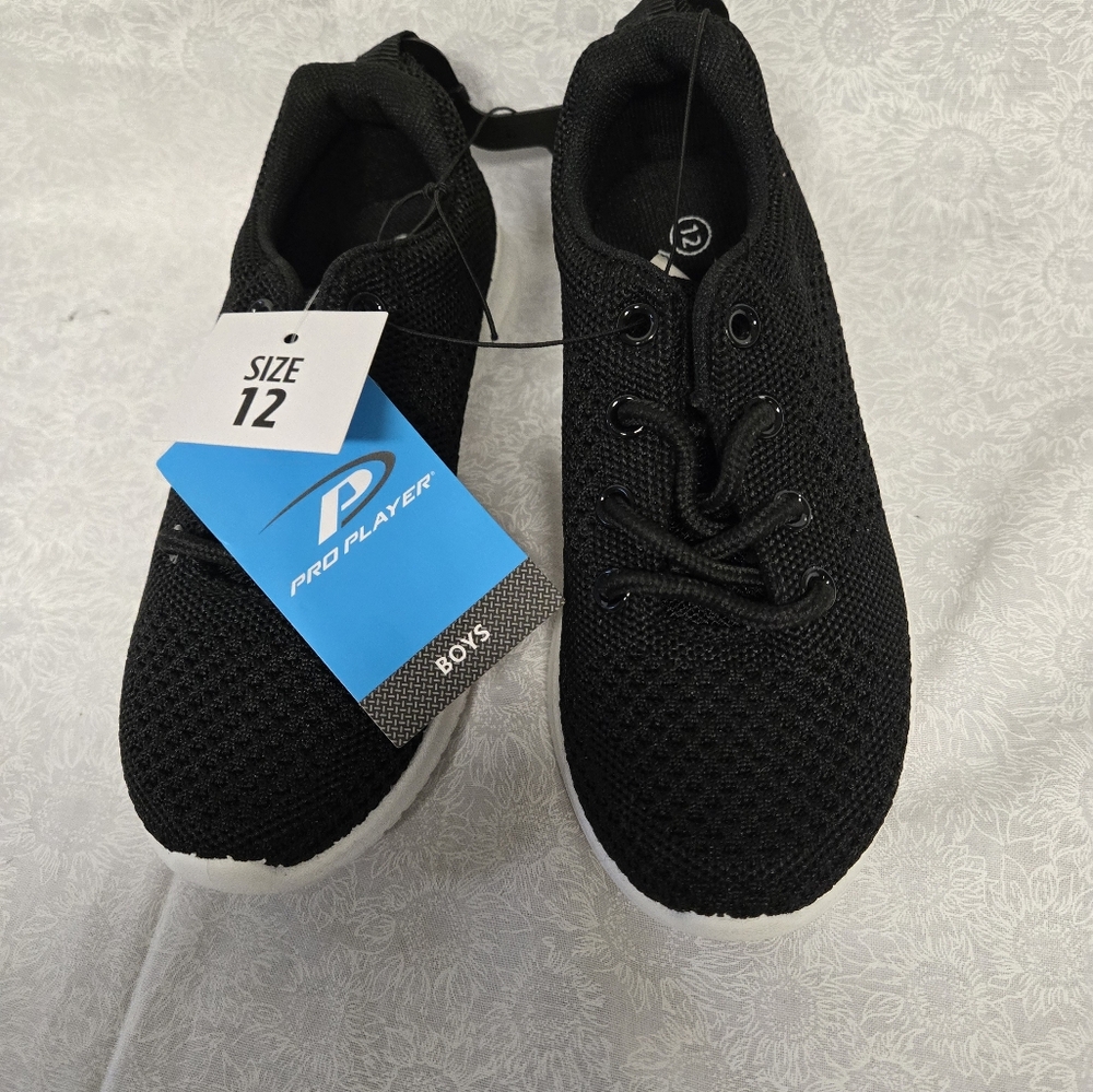 Pro Player Kids Black Mesh Sneakers